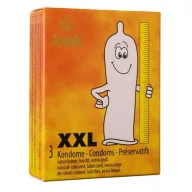   XXL óvszer, Amor, XXL, 3 darab, 19 cm, natúr, síkosított, nagyméretű, kényelmes illeszkedés, klasszikus kivitel