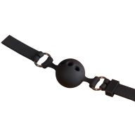   Szájpecek, Bad Kitty, Gag Silicone 1, 3,5 cm, fekete, szilikon, légzőnyílásos, állítható pánt, fém csat