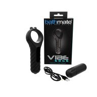   Vibrátoros péniszgyűrű, Bathmate, Vibe Edge, 11-15 cm, 5-5,4 cm átmérő, fekete, szilikon, akkumulátoros, 10 funkciós, csiklóizgató