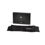   Szemkötő, Bijoux Indiscrets, Bondage Scarf – Shhh Blindfold, 198 cm, fekete, szatén, Shhh/Ohhh kétoldalas felirattal, szemkötéshez és kötözéshez