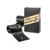   Csuklóbilincs, Bijoux Indiscrets, Silky Sensual, 61-70 cm állítható, 5-5,4 cm átmérő, fekete, műanyag, selymes tapintású BDSM kiegészítő