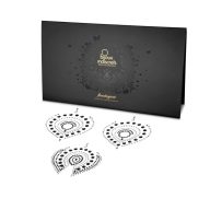   Mellbimbótapasz és intim ékszer szett, Bijoux Indiscrets, Flamboyant, 3 részes, One Size, fekete/ezüst, strasszos, öntapadós, újrahasználható