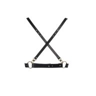   BDSM testhám, Bijoux Indiscrets, MAZE - X Harness, állítható méret, fekete, vegán műbőr, X-alakú, női, szexi, fetish, szerepjátékokhoz
