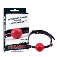   Golyós szájpecek, Chisa Novelties, Red Ball Gag, 4,5–4,9 cm, piros, ABS, állítható pánt, szájba helyezhető BDSM kiegészítő
