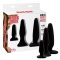 Análdugó szett, Chisa Novelties, Anal Trainer Kit, 7,5-13,5 cm, 2-3,5 cm átmérő, 3 darab, fekete, szilikon, vízálló, síkosítóval és tisztítóval