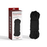   Kötözőkötél, Chisa Novelties, Bind Love Rope, 600-1000 cm, 0-1,5 cm átmérő, fekete, pamut, puha tapintású, szerepjátékhoz és kötözéshez