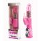Multifunkcionális vibrátor, Loverzzz, Multi Speed Vibrator Pink 4, 21-25 cm, rózsaszín, duplamotoros, forgófejes, G-pont és csiklóizgató, elemes (4x AA)