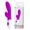 Csiklóvibrátor, Pretty Love, Alvis, 3-3,4 cm átmérő, lila, kétmotoros, 30 rezgésmód, G-pont és csiklóizgató kialakítás, vízálló, szilikon, 2xAAA elemes