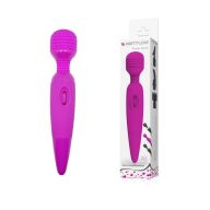   Masszírozó vibrátor, Pretty Love, Power Wand, 21–25 cm, lila, vízálló, szilikon, rugalmas fej, fokozatmentesen szabályozható, 4xAAA elemes