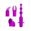 Mini vibrátor szett, Pretty Love, Joy Collection, 6–10 cm, lila, 12 funkciós, 4 cserélhető fej, szilikon, puha bársonyos felület, akkumulátoros
