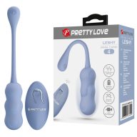   Mini vibrátor, Pretty Love, Leshy, 16-20 cm, kék, szilikon, vezeték nélküli távirányítós, 12 funkciós, akkumulátoros, vízálló, biztonságos fogóval