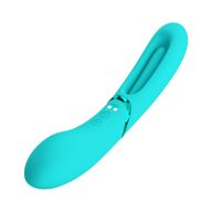   G-pont vibrátor, Loverzzz, Romance Lexie Green, 16-20 cm, zöld, szilikon, akkumulátoros, vízálló, kétvégű, 7 rezgés + 4 csavarodó mód, ergonomikus