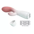 G-pont és csiklóvibrátor, Pretty Love, Brighty, 6-10 cm, rózsaszín/fehér, szilikon, vízálló, 30 funkciós, kétmotoros, rugalmas, elemes (2 x AAA)