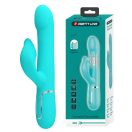 Csiklóizgatós vibrátor, Pretty Love, Falin Twinkled Tenderness, 21-25 cm, átmérő 3-3,4 cm, zöld, szilikon, akkumulátoros, vízálló, G-pontos