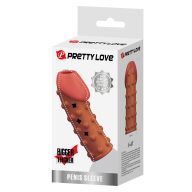   Péniszköpeny, Pretty Love, Triff, 16-20 cm, barna, vízálló, rugalmas TPE, izgató felszínű, késleltető hatású