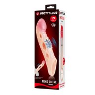   Péniszköpeny, Pretty Love, Brad Flesh, 21–25 cm hossz, 4–4,4 cm átmérő, testszínű, vibrátoros, heregyűrűvel, rugalmas TPE