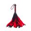 Flogger korbács, Devil Sticks, Mini Flogger, 46-50 cm, piros, bőr, többszálú, szexi, erotikus hangulatfokozó