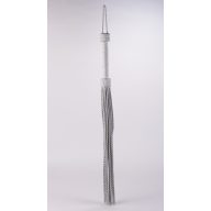   Bőr korbács, Devil Sticks, Kid Handle, 71–100 cm, fehér, valódi bőr, fonott szálak, BDSM kiegészítő, szerepjátékhoz