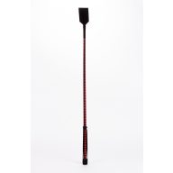   Lovaglópálca, Devil Sticks, Leather Stick with Neon Strip and Nubuck Leather Top, 71–100 cm, piros, bőr, fétis játékokhoz