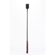   Lovaglópálca, Devil Sticks, Nylon Stick with Neon Strip, 71–100 cm, fekete, bőr és nylon, kecskebőr nubuk markolat, fetish kellék