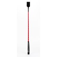   Lovaglópálca, Devil Sticks, Nylon Stick with Neon Strip and Goat Kid Leather Handle Nubuck Leather Top, 71–100 cm, piros, bőr, fetish