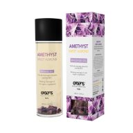   Masszázsolaj, Exsens, Amethyst Sweet Almond, 100 ml, natúr, organikus, édes mandula illatú, bőrtápláló, relaxáló, ametiszt kövekkel