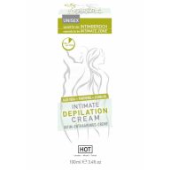   Intim szőrtelenítő krém, Hot, Intimate Depilation, 100 ml, natúr, spatulával, bőrbarát, kíméletes, aloe verával, jojoba olajjal, hidratáló