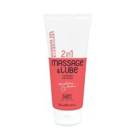   Masszázsgél és síkosító, Hot, Massage & Glide Gel 2in1 Strawberry, 200 ml, natúr, eper illatú, vízbázisú, nem ragad, óvszerbarát