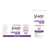   Női vágyfokozó krém, Hot, V-Activ Stimulation Cream, 50 ml, natúr, illóolajos, stimuláló, vitalizáló, nőknek