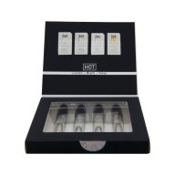   Feromonos parfüm teszter szett, Hot, Tester-Box LMTD Men, 4x5 ml, színtelen, férfiaknak, limitált kiadás, 4 illat: London, Dubai, Miami, Tokyo