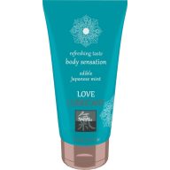   Vízbázisú síkosító, Shiatsu, Love Lubricant Edible, Japán menta, 75 ml, színtelen, ehető, ízesített, óvszerbarát, illatos