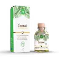   Masszázsgél és síkosító, Intt, Massage Gel Coconut Vegan, 30 ml, átlátszó, kókusz ízű, melegítő, vegán, ehető, üvegpalack