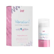   Folyékony vibrátor gél, Intt, Vibration Cotton Candy, 15 ml, színtelen, melegítő és lüktető érzet, vattacukor ízű, orális szexhez, klitoriszra/péniszre