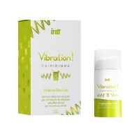   Folyékony vibrátor gél, Intt, Vibration Caipirinha (airless flakon), 15 ml, színtelen, melegítő és vibráló érzet, pároknak, caipirinha illatú