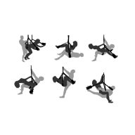   Szexhinta, Joydivision, Multi Vario (2 személyes), 150 kg teherbírás, fekete, rugós, párnázott hurkok, állítható pántok