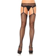   Necc combfix, Leg Avenue, Fishnet Stocking 729020, One Size, fekete, rugalmas poliamid, szexi, mindennapi és erotikus viseletre