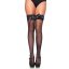 Necc combfix, Leg Avenue, Lace Top Fishnet Thigh High w/ Bow, One Size, fekete, poliamid, lycra, csipkés felsőrész, masnival, rugalmas, szexi