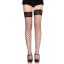 Hálós combfix, Leg Avenue, Fence Net Stocking w/ Lace Top, One Size, fekete, nagy lyukú, csipkés felső szegéllyel, szexi, poliamid, rugalmas