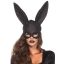 Nyuszimaszk, Leg Avenue, Glitter Masquerade Rabbit Mask, fekete, csillámos, PVC, erotikus fetish kiegészítő, kényelmes viselet bulikhoz