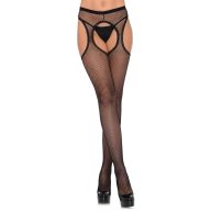   Harisnyatartós necc harisnya, Leg Avenue, Fishnet Suspender Hose, One Size, fekete, poliamid, szexi, rugalmas