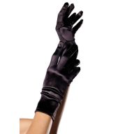   Szatén kesztyű, Leg Avenue, Wrist Length Satin Gloves, One Size, fekete, csuklóig érő, szexi, elegáns, erotikus kiegészítő