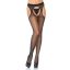 Harisnyatartós harisnyanadrág, Leg Avenue, Spandex Sheer Suspender Hose, One Size, fekete, nylon, áttetsző, rugalmas, szexi