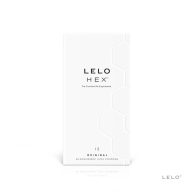   Óvszer, Lelo, HEX Original, 12 db, áttetsző, extra vékony (0,055 mm), sikosított, belső méhsejtrács szerkezet, erős és rugalmas, latex