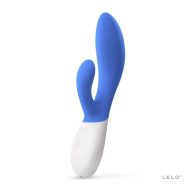   G-pont vibrátor, Lelo, Ina Wave 2 California Sky, 20 cm, kék, akkumulátoros, vízálló, WaveMotion, kétmotoros, csiklókaros, bőrbarát szilikon, halk