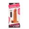 Vibrátoros péniszköpeny, Lovetoy, Pleasure X-Tender #1, 16–20 cm, 4,5–4,9 cm, testszínű, heregyűrűvel, rugalmas TPE, elemes (3× AG13)