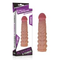   Péniszköpeny, Lovetoy, Pleasure X-Tender 2, 16–20 cm, 4–4,4 cm átmérő, testszínű, vízálló, rugalmas TPE, érzékenységcsökkentő