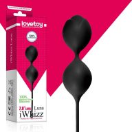   Gésa golyó, Lovetoy, Iwhizz Luna, 85 g, 2 db, fekete, orvosi szilikon, vízálló, duplagolyós kivitel, belső súlyokkal, kegel edzéshez