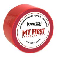   Kötözőszalag, Lovetoy, My First Non-Sticky Bondage Tape, piros, nem ragadós, PVC, szerepjátékokhoz és érzéki kötözéshez
