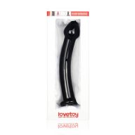   Üveg dildó, Lovetoy, Glass Romance Black 2, 16–20 cm, 3,5–3,9 cm átmérő, fekete, ívelt, hipoallergén, vízálló, fűthető-hűthető, uniszex, nem porózus