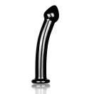 Üveg dildó, Lovetoy, Glass Romance Black 2, 16–20 cm, 3,5–3,9 cm átmérő, fekete, ívelt, hipoallergén, vízálló, fűthető-hűthető, uniszex, nem porózus